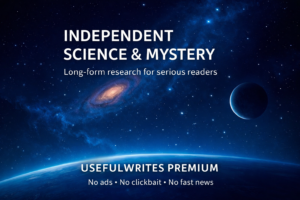 Independent science and mystery long form research for serious readers